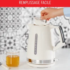 Bouilloire Electrique Soleil Ivoire, 1,7 L, Design Retro Vintage