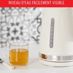 Bouilloire Electrique Soleil Ivoire, 1,7 L, Design Retro Vintage
