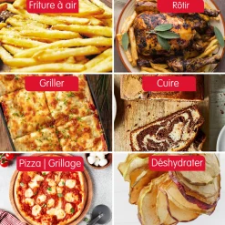 Easy Fry, Friteuse A Air, 20 L, Air Fryer, 10 Programmes