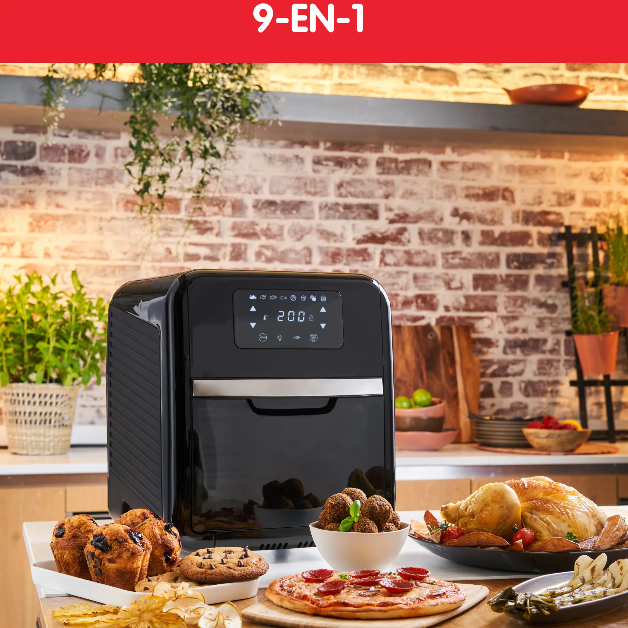 Easy Fry Multifonction 9-En-1 Et Grill, Friteuse Sans Huile, 11 L, 8 Programmes, Air Fryer