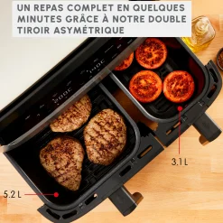 Friteuse A Air Dual Easy Fry & Grill 8,3 L En Acier Inoxydable