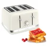 Grille-Pain Soleil Ivoire 4 Fentes Larges, Design Retro,1 700 W