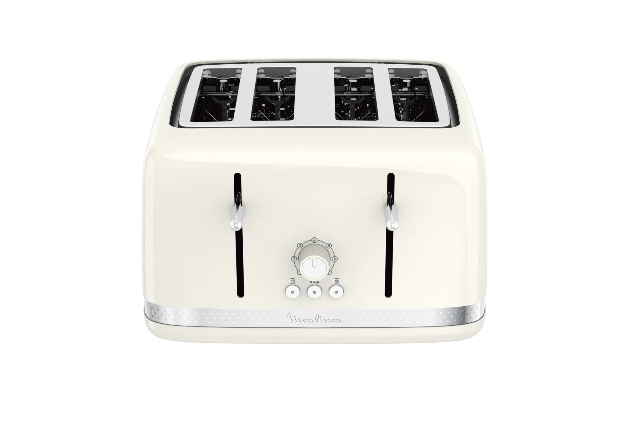 Grille-Pain Soleil Ivoire 4 Fentes Larges, Design Retro,1 700 W