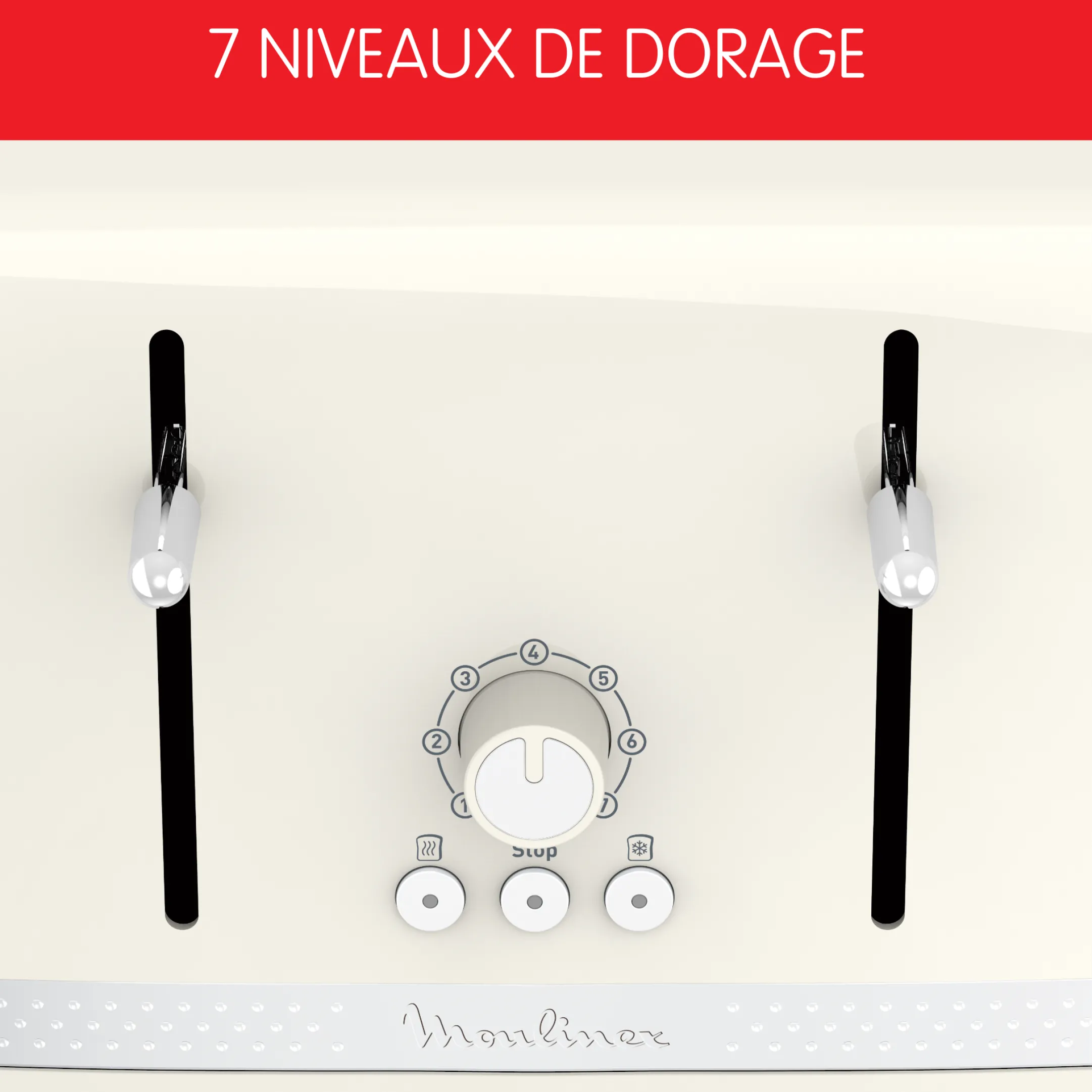 Grille-Pain Soleil Ivoire 4 Fentes Larges, Design Retro,1 700 W