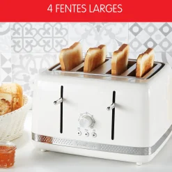 Grille-Pain Soleil Ivoire 4 Fentes Larges, Design Retro,1 700 W